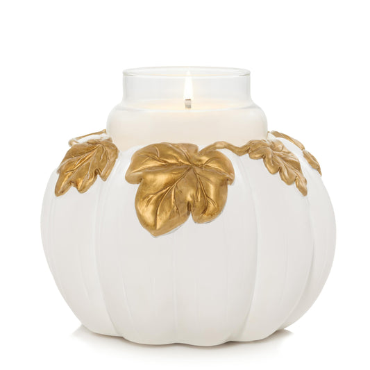 White Pumpkin Resin Holder mxezk